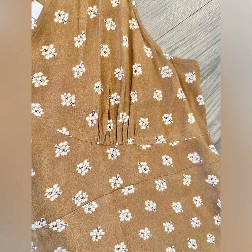 NWT 14 XL loft cream daisy peplum boho tank top shirt floral Ann Taylor - Picture 8 of 11